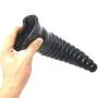 Ultra-Soft Massage Sticks Classic D?ld?, Silicone Sex Toy Cock Dong with Suction Cup, Massage Wand D?ld? Flexible for Anal Games-Black 23cm(9")
