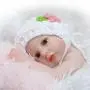 NPK Newborn Reborn Baby Doll Girl Realistic 10Inch Mini Full Silicone Body Washable Lifelike White Outfit Gift Sets for Ages 3+