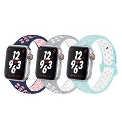 YC YANCH Compatible for Apple Watch Band 38mm 40mm 42mm 44mm,Soft Silicone Sport Band Replacement Wrist Strap Compatible for iWatch Apple Watch Series 4/3/2/1,Nike+,Sport,Edition, S/M M/L Size