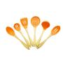 JunbosiKitchenware, Silicone Tool, Wooden Handle, Shovel Spoon, Kitchen Set, 6 Sets, Heat-Resistant Silicone Kitchenware
