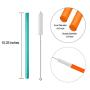 Extra Wide Reusable Smoothie Straws, Great for Bubble Tea, Boba Tea and Milkshakes, 10.25 Inches Long, 10 Pieces Jumbo Eco Friendly Plastic Straws with 2 Cleaning Brushes, BPA Free