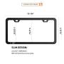Karoad Black License Frames, 2 PCS Stainless Steel Car Licence Plate Covers Slim Design with Bolts Washer Caps for US Standard