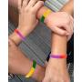 Silicone Bracelet - 48-Pack Blank Rubber Wristbands for Sports Teams, Games, Kids Play, Party Favors, 8 Colors, Circumference: 8.1 Inches, Width: 0.4 Inches