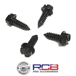 Rustproof Black License Plate Screws for Securing License Plates, Frames and Covers on Domestic Cars and Trucks (Black Zinc Plated)