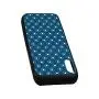 Navy and White Rubber Phone Case,Circles with White Polka Dots Ancestral Folk Evil Eye Style Tile Compatible with iPhone XR