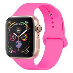 YANCH Compatible with for Apple Watch Band 38mm 42mm 40mm 44mm, Soft Silicone Sport Band Replacement Wrist Strap Compatible with for iWatch Series 4/3/2/1, Nike+,Sport,Edition