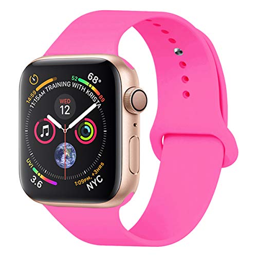 YANCH Compatible with for Apple Watch Band 38mm 42mm 40mm 44mm, Soft Silicone Sport Band Replacement Wrist Strap Compatible with for iWatch Series 4/3/2/1, Nike+,Sport,Edition