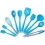 Silicone Kitchenware Set of 10 Cooking Tools Nonstick Cookware Set, Cooking Gadget, Turner, Egg Beater, blue