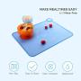 Silicone Baby Placemats for Children Kids Toddlers, Cute Stone Baby Placemats Travel with Raised Edge, Non Slip Surface, Waterproof, Portable, Easy to Clean, Dishwasher Safe, BPA Free, Blue