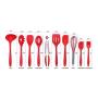 JunbosiKitchenware Silicone Kitchenware Set 10 Piece Set Silicone Scraper Oil Brush Food Clip Cooking Shovel Spoon,Black