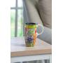 Cypress Home Ceramic Travel Mug with Gift Box, 17 ounces (Blooming Flowers)