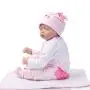 Nicery Reborn Baby Doll Soft Simulation Silicone Vinyl 22inch 55cm Magnetic Mouth Lifelike Boy Girl Toy Pink White Eyes Close 55C075