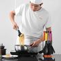 Jdeepued Silicone kitchenware 6-Piece Multi-Colored Silicone Kitchen Utensil Set High Heat Resistant Silicone Kitchen Utensils (Color : Multi-Colored, Size : 6 Piece Set)