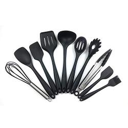 Kitchenware Set Silicone Cookware, 10 Cooking Tools Nonstick Cookware, Best Kitchenware Eco-cooking Gadget, black