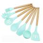 Hjyi Silicone Kitchen Utensils food grade silicone rubber handle kitchenware baking utensils set non-stick pot Cooking spoon shovel (11-piece set)