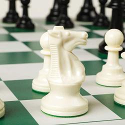 Best Chess Set Ever - Chess Board Game with Triple Weight Pieces, Green Silicone Board