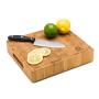Small End Grain Bamboo Cutting Board | Professional, Antibacterial Butcher Block | Non-Slip Rubber Feet by Top Notch Kitchenware