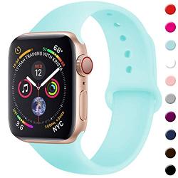 TIMTU Sport Band Compatible with Apple Watch Band 40mm 38mm 42mm 44mm, Soft Silicone Strap Replacement for Apple Watch Series 5 4 3 2 1 for Women/Men