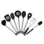 Kitchen Utensil Set,8Pcs Stainless Steel Cooking Tools Nonstick Non-Scratch Heat Resistant Silicone Kitchenware Set - Black