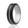 ROQ Silicone Wedding Ring for Men - 4 Packs or 1 Single Ring Mens Silicone Rubber Wedding Bands, Engraved Middle Line Beveled Edge Style, Metal & Vivid Matte Colours