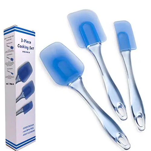 Kitchenware Utensils Set 3 Piece Premium Silicone Heat Resistant Non-Stick Baking Professional Cake Tools Blue,2set