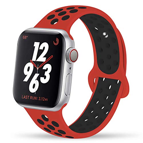 YC YANCH Compatible for Apple Watch Band 38mm 40mm 42mm 44mm,Soft Silicone Sport Band Replacement Wrist Strap Compatible for iWatch Apple Watch Series 4/3/2/1,Nike+,Sport,Edition, S/M M/L Size