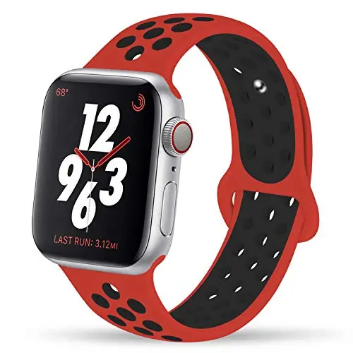 YC YANCH Compatible for Apple Watch Band 38mm 40mm 42mm 44mm,Soft Silicone Sport Band Replacement Wrist Strap Compatible for iWatch Apple Watch Series 4/3/2/1,Nike+,Sport,Edition, S/M M/L Size