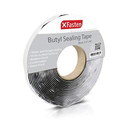 XFasten Black Butyl Seal Tape 1/8-Inch x 3/4-Inch x 30-Foot Leak Proof Putty Tape for RV Repair, Window, Boat Sealing, Glass and EDPM Rubber Roof Patching