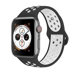 AdMaster Bands Compatible with Apple Watch 38mm 40mm 42mm 44mm,Soft Silicone Replacement Wristband Compatible with iWatch Series 1/2/3/4