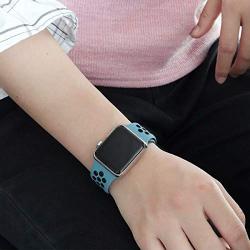 YC YANCH Compatible for Apple Watch Band 38mm 40mm 42mm 44mm,Soft Silicone Sport Band Replacement Wrist Strap Compatible for iWatch Apple Watch Series 4/3/2/1,Nike+,Sport,Edition, S/M M/L Size