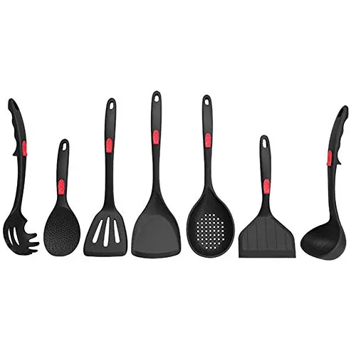 7Pcs Kitchen Utensil Set, Kitchenware Set Heat Resistant Food-grade Silicone Non Toxic Non-Stick Cooking Utensil Set