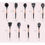 Kitchen Utensil Set 9 PCS cooking utensils, silicone sleeve slip handle set, wooden handle, non-stick heat resistant silicone kitchenware, Kitchenware