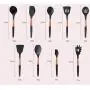 Kitchen Utensil Set 9 PCS cooking utensils, silicone sleeve slip handle set, wooden handle, non-stick heat resistant silicone kitchenware, Kitchenware