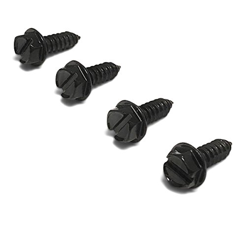 Rustproof Black License Plate Screws for Securing License Plates, Frames and Covers on Domestic Cars and Trucks (Black Zinc Plated)