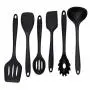 6 Pcs Kitchenware Silicone Kitchen Utensils Set Heat Resistant Cooking Tools In Color Black Kitchen Helper Hot Sale,Kt009