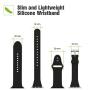 UooMoo Compatible with Apple Watch Band 38mm/40mm/42mm/44mm Series 1/2/3/4/5, Slim Silicone Sport Strap Replacment for 38mm/42mm iWatch1/2/3 40mm/44mm Smart Watch 4 5