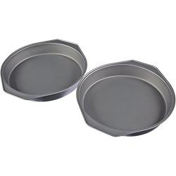 AmazonBasics Nonstick Carbon Steel Round Baking Cake Pan, 9 Inch, Set of 2