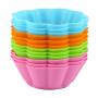 Bakerpan Silicone Cupcake Holders, Baking Cups, Flower Shape, 12 Pack