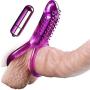 (Purple) Vibration Delay Ring Silicone Massage Ring Sleeve Lock Ring Mens Funny Toys - C01