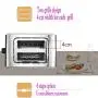 QIN.J.FANG-Kitchen Toaster 2 slice Breakfast machine,Stainless steel 4cm Extra Wide Slots,800W,Gray