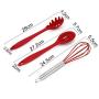Silicone Kitchenware Set of 10 One-piece High Temperature Non-stick Cookware Shovel Spoon Set,Red