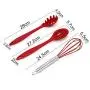 Silicone Kitchenware Set of 10 One-piece High Temperature Non-stick Cookware Shovel Spoon Set,Red