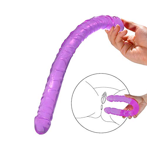 BlsesJoy 115-13 Inch Silicone Double Headed D!ld?s Relax Massager Toys (Purple-1)