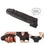 Silicone penile Condom Expander Expands Male Chastity Toys Lengthen Cock Sleeves Dick Socks Reusable Condoms -Black 001