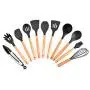 JunbosiKitchenware Silicone Kitchenware 11 Piece Set Nonstick Kitchenware Silicone Cooking Spoon Shovel Set,Gray