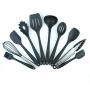 JINPENGRAN 10 Sets of Silicone Kitchenware, Non-Stick Silicone, Environmentally Friendly Cooking Tools,Black