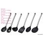 Ga. HOMEFAVOR 6 Packs Stainless Steel & Silicone Cooking Utensil Set, Basic Kitchenware Set Cooking Utensils Tool Heat Resistant Professional Non-Stick Kitchen Tool Cookware Set BPA free In Black