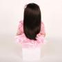 Realistic Reborn Baby Doll Silicone Vinyl Toddler Girl Back Long Hair with Pink Dress 24 Inches