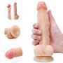 Whtao 7.08 inch Realistic Massager Toys Lifelike Silicone-D?ld? with Suction Cup for Women Whtao