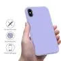 OTOFLY Liquid Silicone Gel Rubber Full Body Protection Shockproof Case for iPhone Xs/iPhone X，Anti-Scratch&Fingerprint Basic-Cases，Compatible with iPhone X/iPhone Xs 5.8 inch (2018), (Light Purple)
